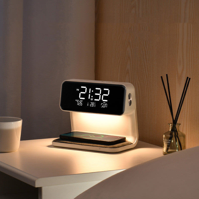 3-in-1 Bedside Lamp with Wireless Charger & Alarm Clock