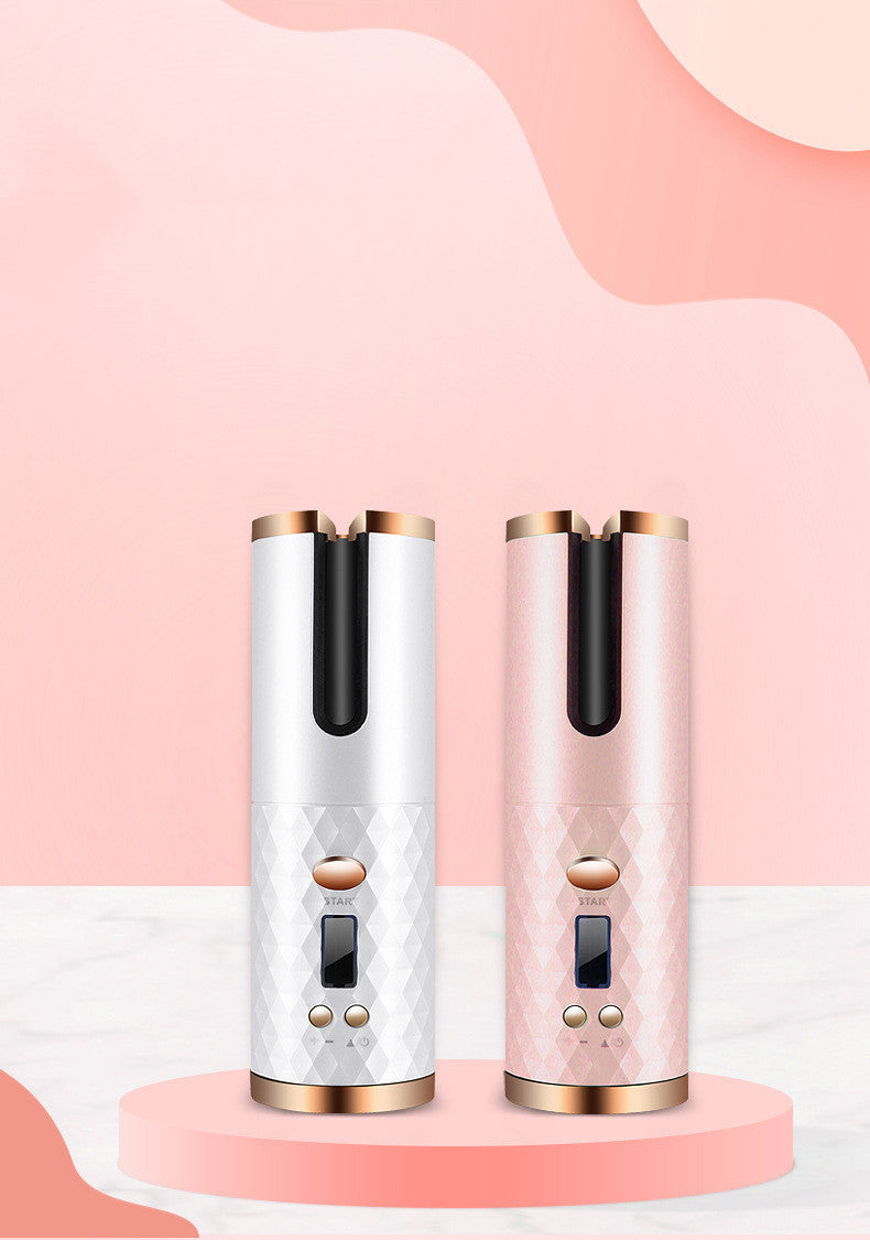 Rechargeable Automatic Rotating Hair Curler with LCD Display
