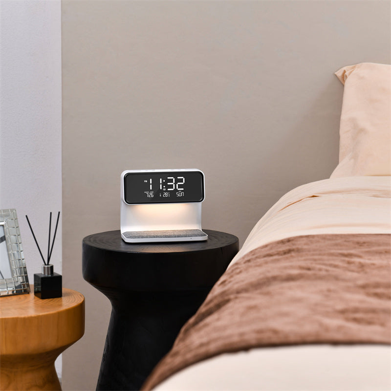 3-in-1 Bedside Lamp with Wireless Charger & Alarm Clock