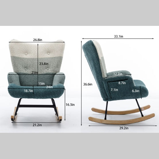 Modern Patchwork Upholstered Accent Chair