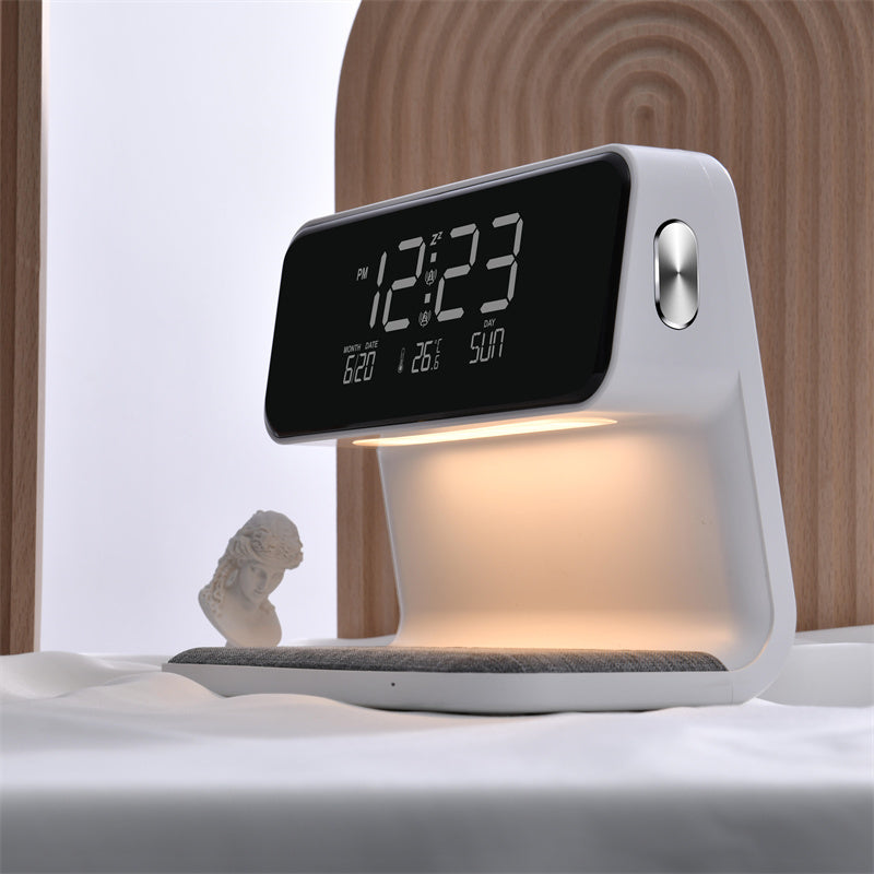 3-in-1 Bedside Lamp with Wireless Charger & Alarm Clock