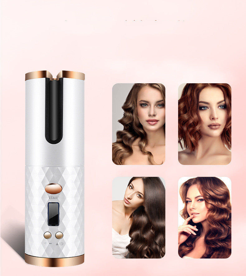 Rechargeable Automatic Rotating Hair Curler with LCD Display
