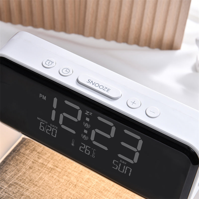3-in-1 Bedside Lamp with Wireless Charger & Alarm Clock