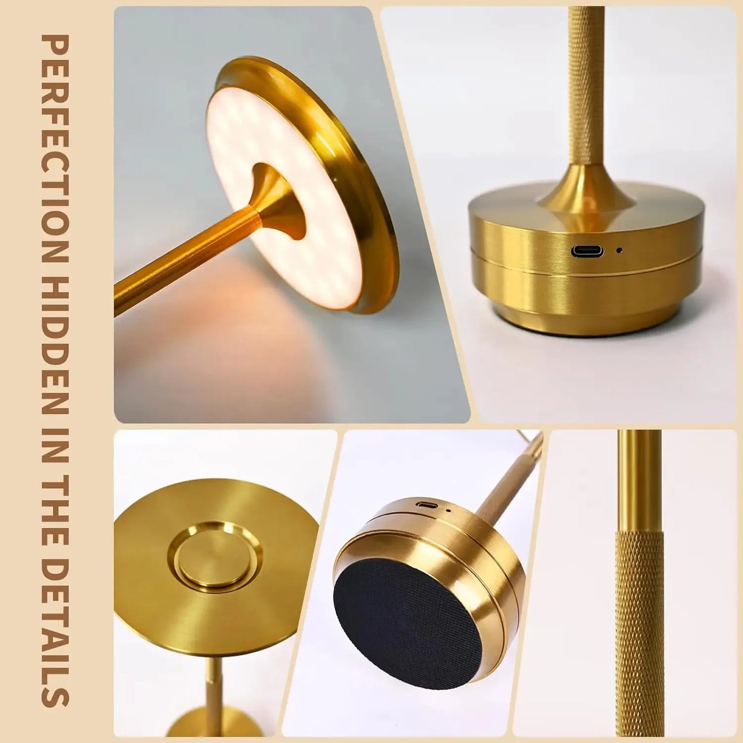 2PCS Rechargeable Wireless Table Lamp for Bedroom