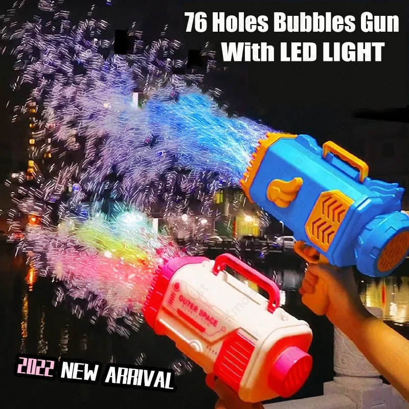 69-Hole Rocket Bubble Gun with Lights