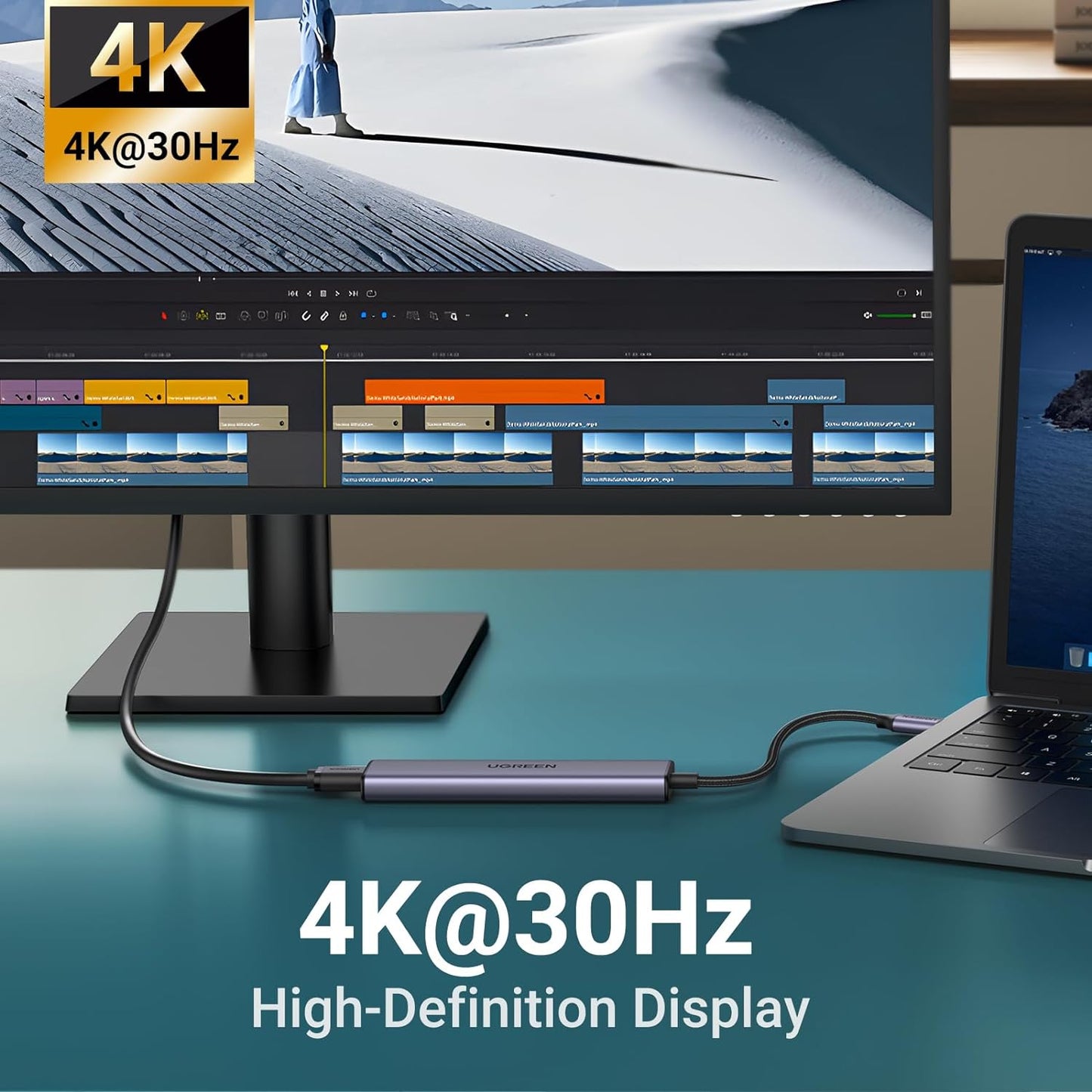 UGREEN Revodok 105 USB C Hub 5 in 1 Multiport Adapter 4K HDMI, 100W Power Delive