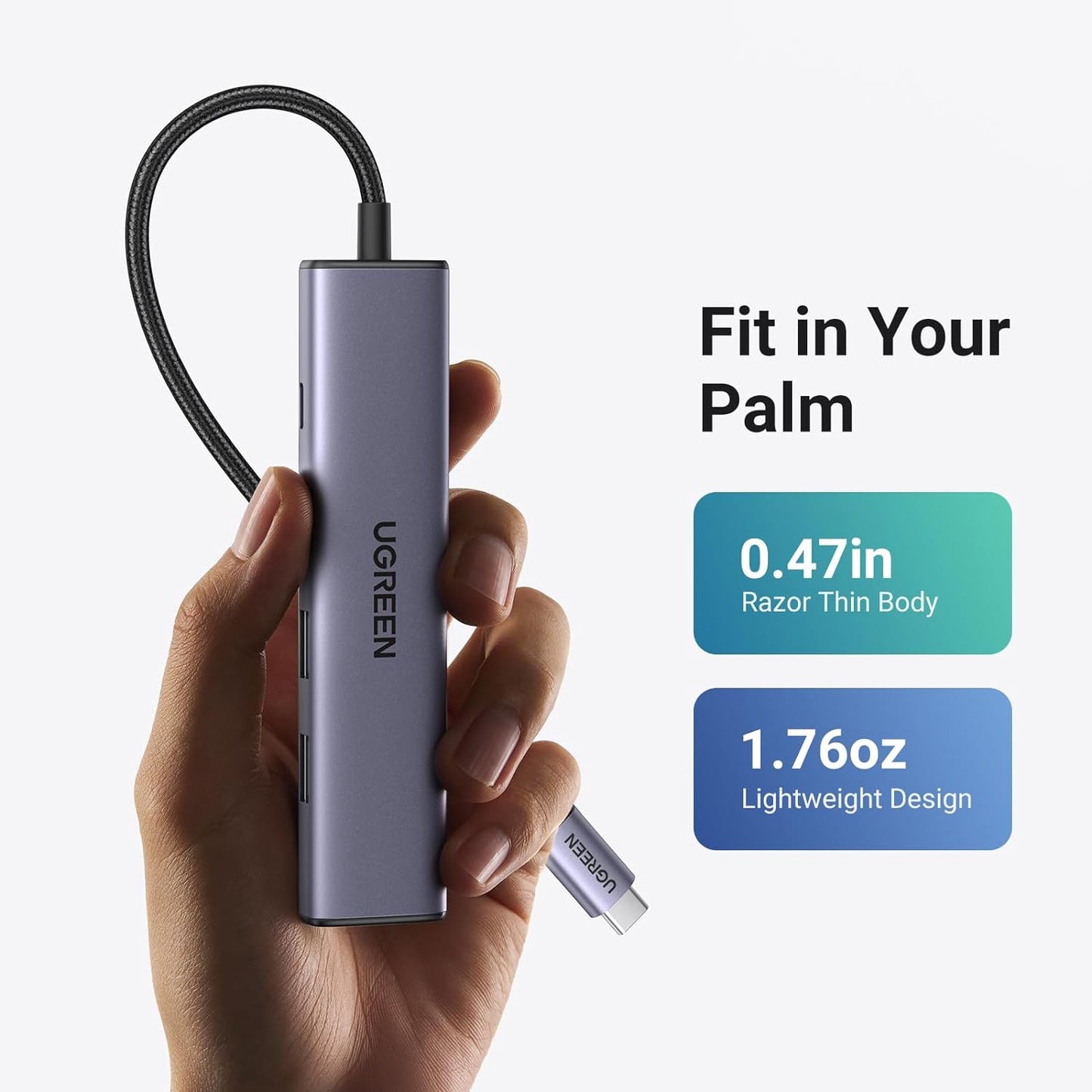 UGREEN Revodok 105 USB C Hub 5 in 1 Multiport Adapter 4K HDMI, 100W Power Delive