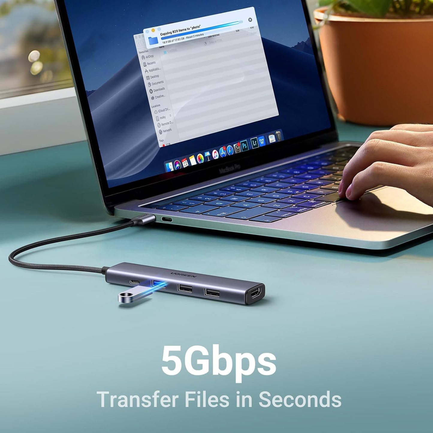 UGREEN Revodok 105 USB C Hub 5 in 1 Multiport Adapter 4K HDMI, 100W Power Delive