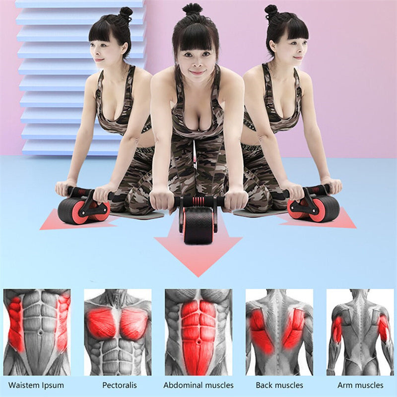 Automatic Rebound Ab Wheel Roller Trainer
