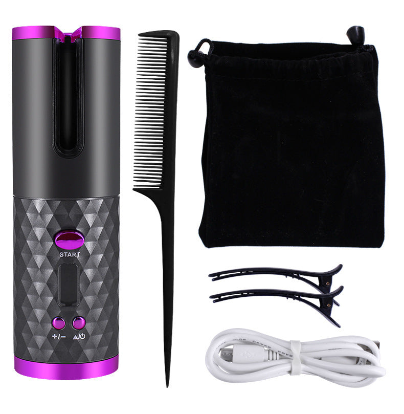 Rechargeable Automatic Rotating Hair Curler with LCD Display