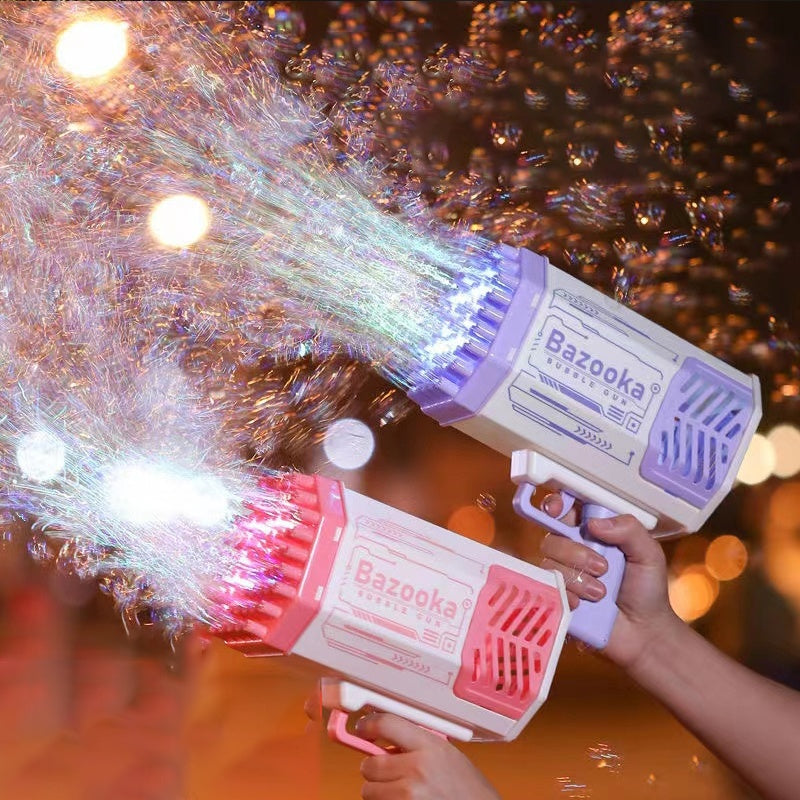 69-Hole Rocket Bubble Gun with Lights
