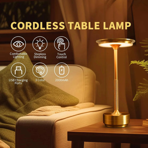 2PCS Rechargeable Wireless Table Lamp for Bedroom