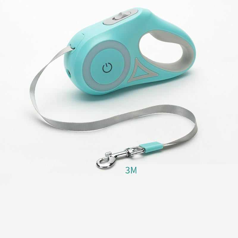 Retractable Dog Leash with LED Light & Collar