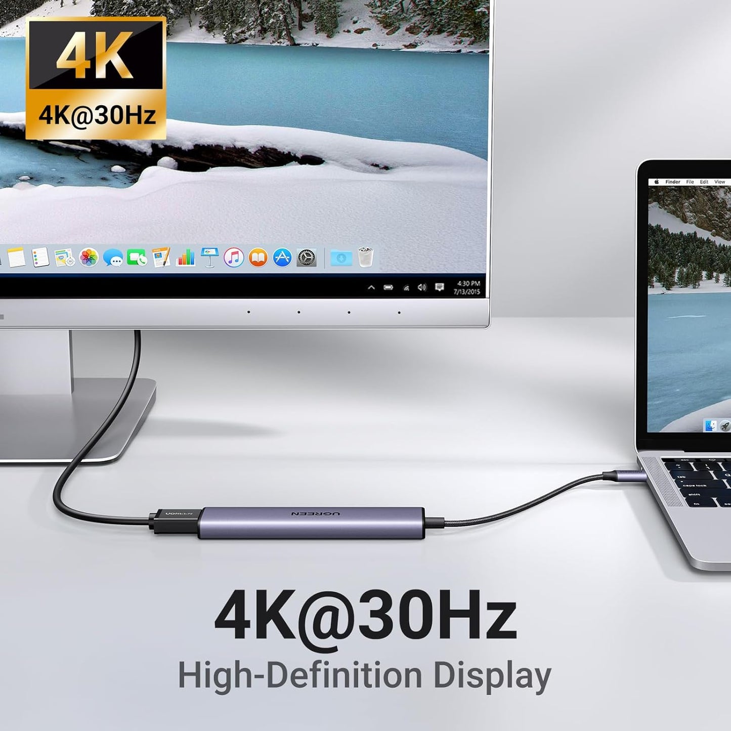 UGREEN Revodok 105 USB C Hub 5 in 1 Multiport Adapter 4K HDMI, 100W Power Delive