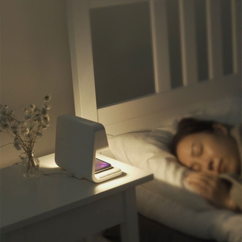 3-in-1 Bedside Lamp with Wireless Charger & Alarm Clock