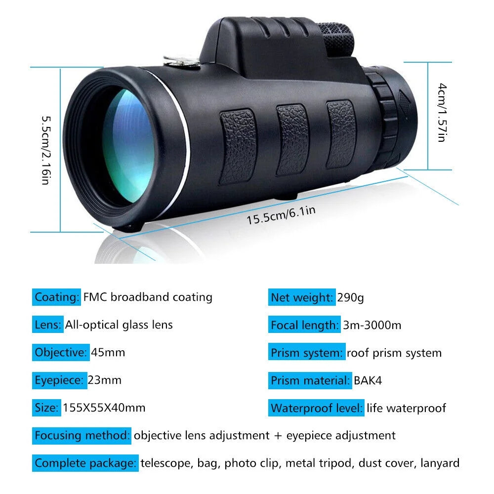 80X100 Telescope for Kids Beginners Adults, Refractor Telescope with Adjustable Tripod