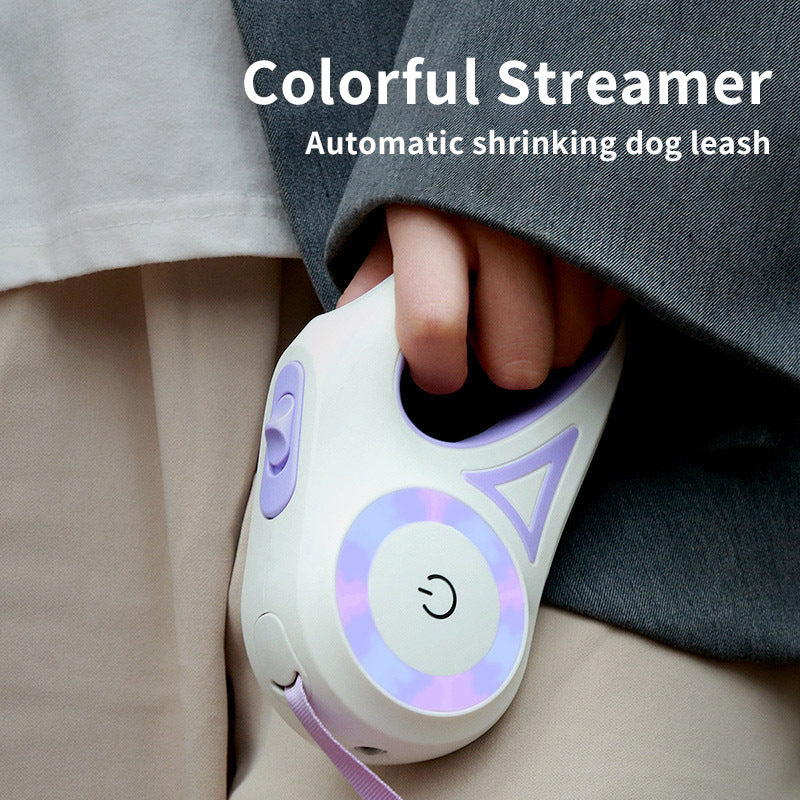Retractable Dog Leash with LED Light & Collar