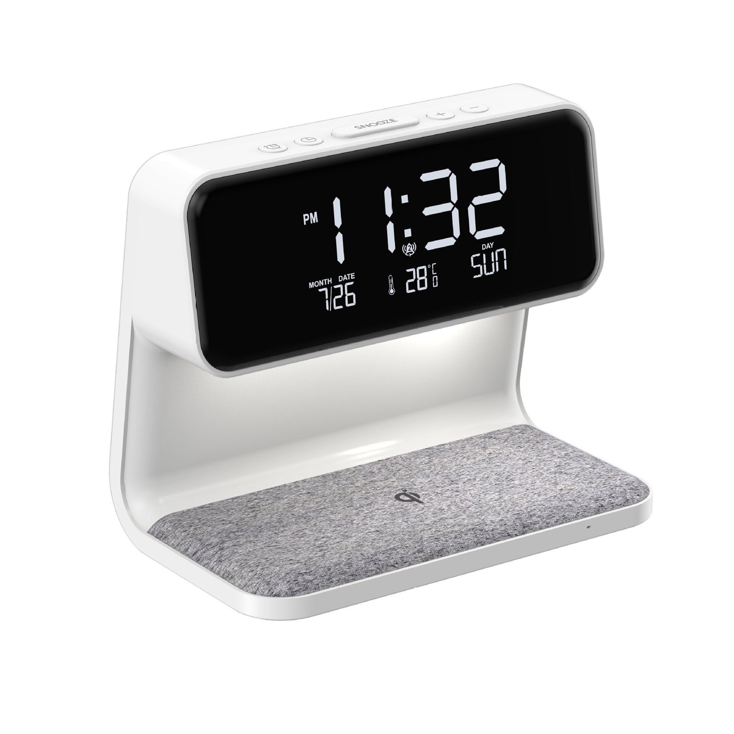 3-in-1 Bedside Lamp with Wireless Charger & Alarm Clock
