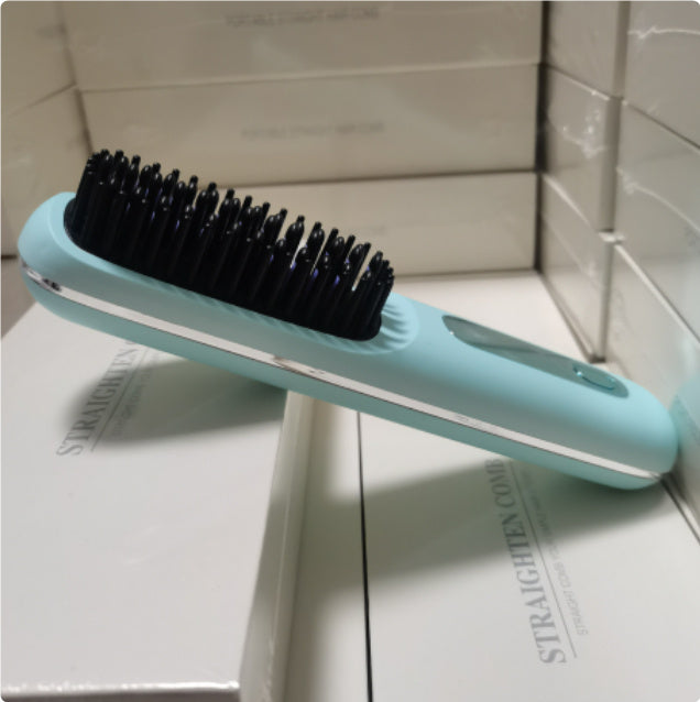2-in-1 Wireless Hair Straightener Brush with USB Charging