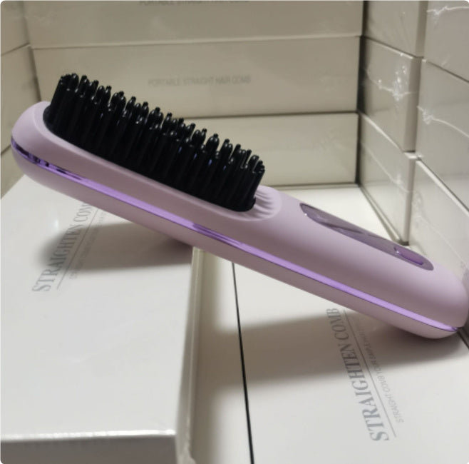 2-in-1 Wireless Hair Straightener Brush with USB Charging