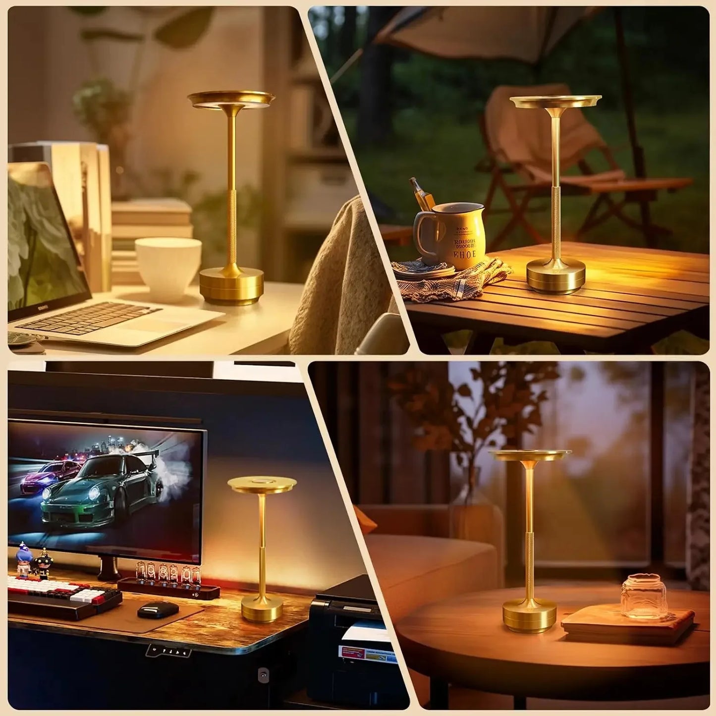 2PCS Rechargeable Wireless Table Lamp for Bedroom