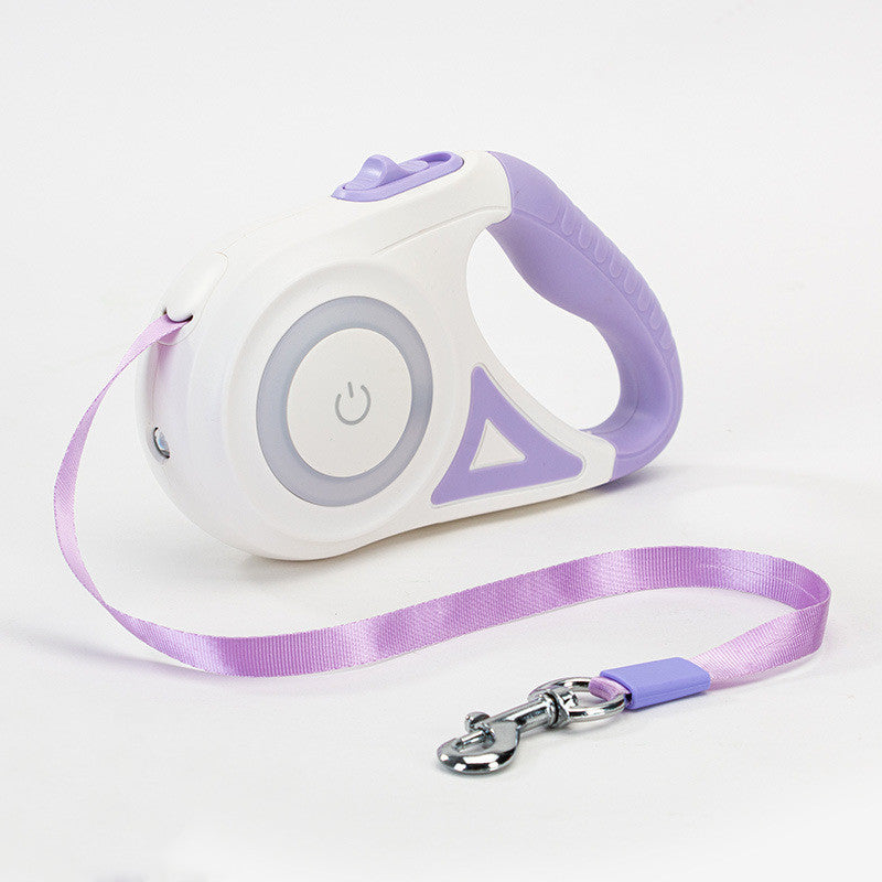 Retractable Dog Leash with LED Light & Collar