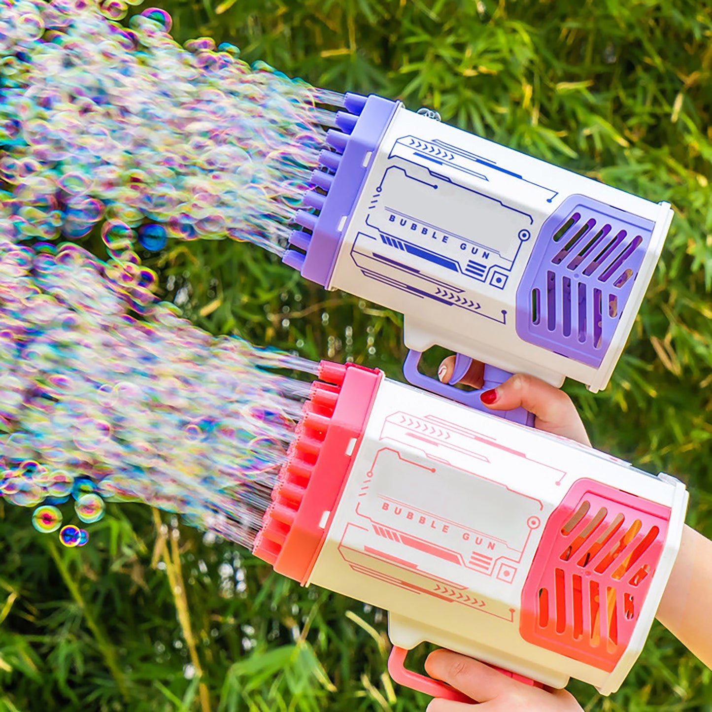 69-Hole Rocket Bubble Gun with Lights