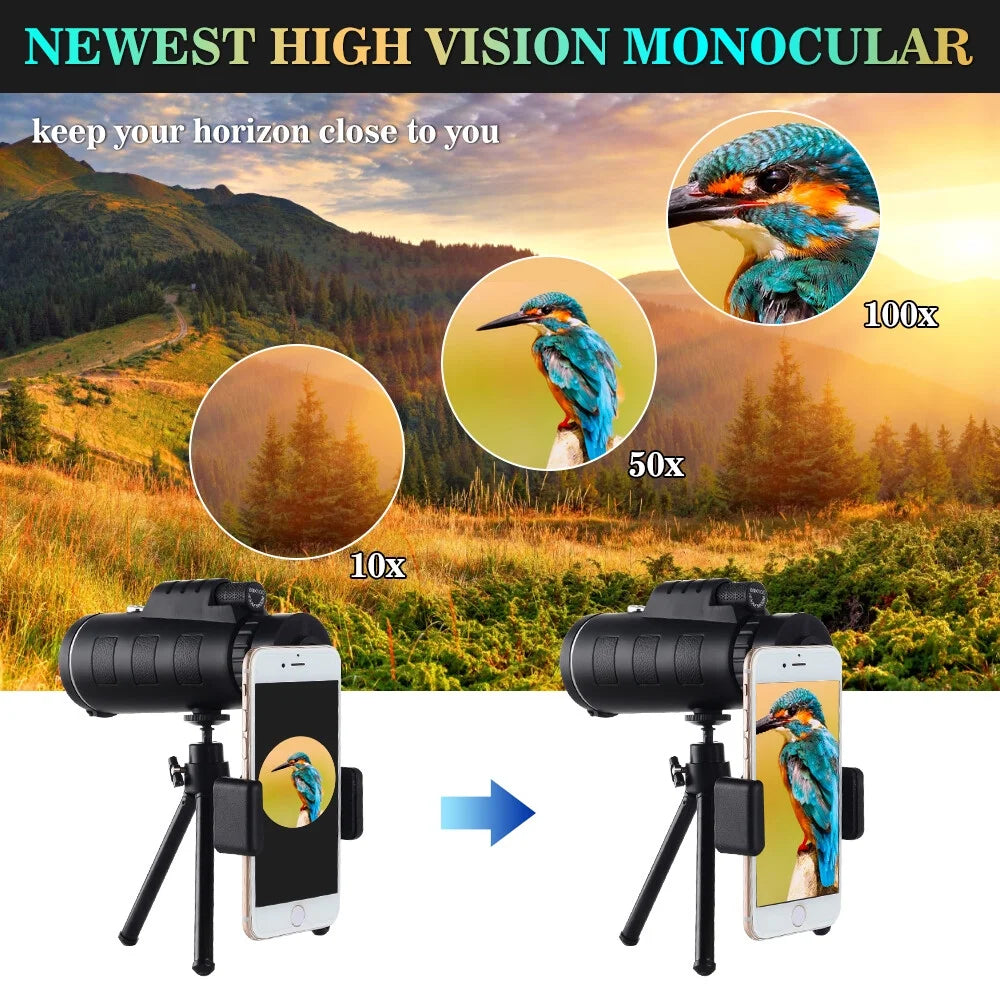80X100 Telescope for Kids Beginners Adults, Refractor Telescope with Adjustable Tripod