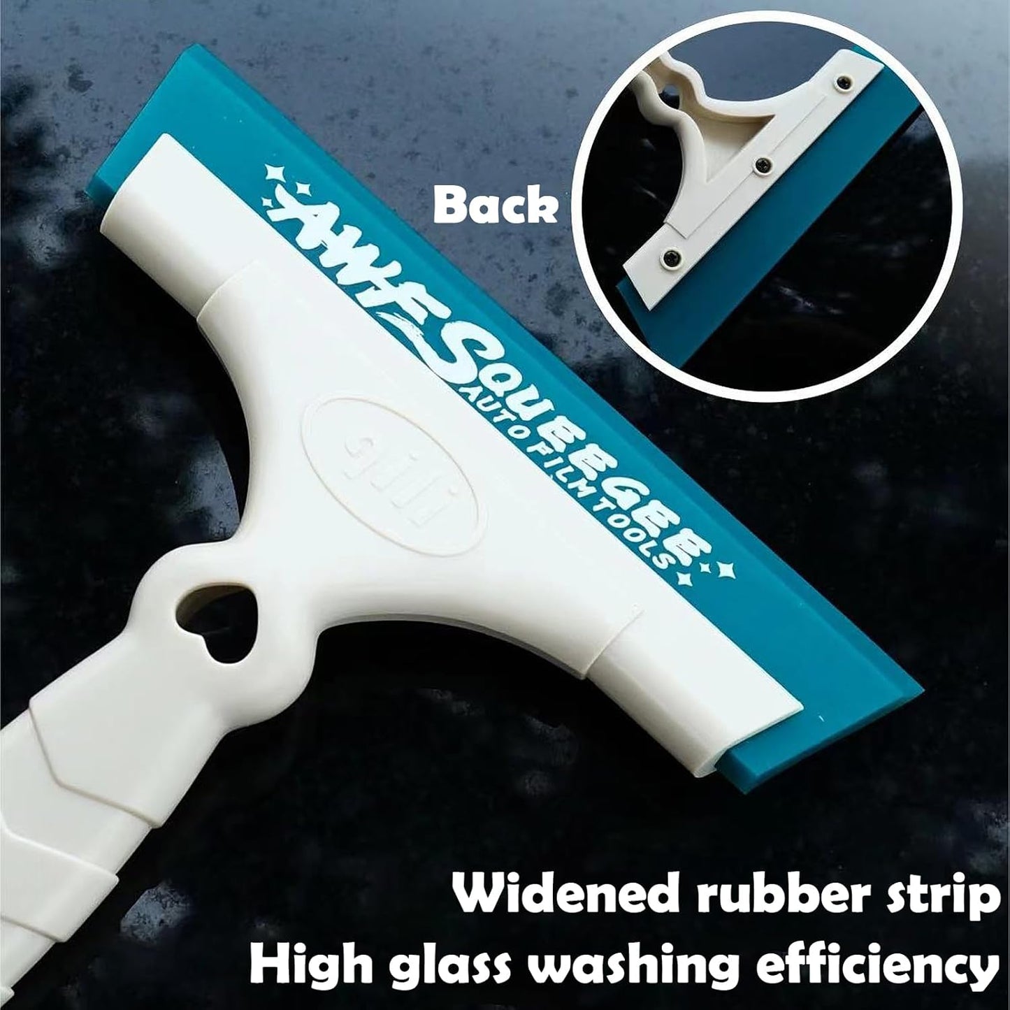 Window Tint Tool - Long Handle Window Tinting Squeegee for Windshield Cleanning Water Wipe, 10" Window Film Application Scraper Tool for Window Mirror Glass Door PPF Tool