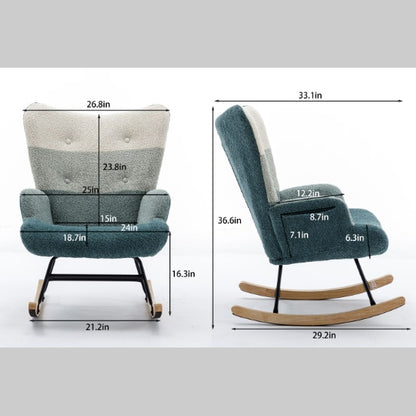Modern Patchwork Upholstered Accent Chair