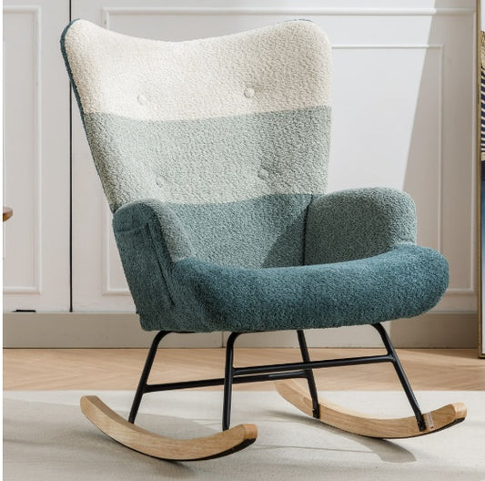 Modern Patchwork Upholstered Accent Chair