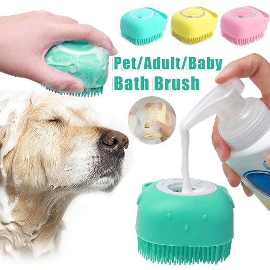 Silicone Pet Bath & Massage Grooming Gloves