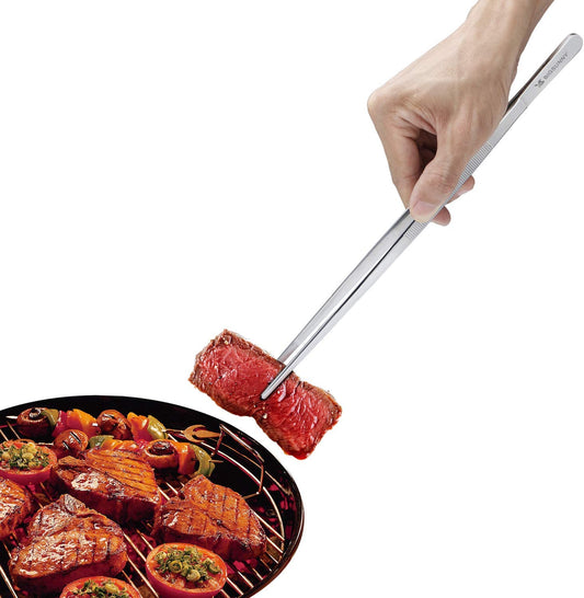 Set of 2 Kitchen Tweezers Fine Tweezer Tongs 12 Inch Stainless Steel Food Tweezer