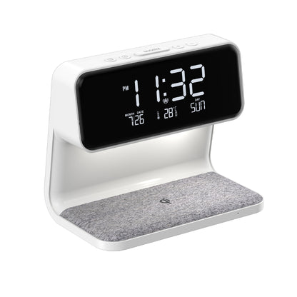 3-in-1 Bedside Lamp with Wireless Charger & Alarm Clock